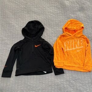 Nike Kids Dri-Fit Black and Orange Sweatshirts